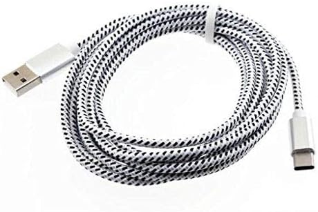 Braided 10ft Long Type-C Cable Fast Charger Cord USB Sync USB-C Power Wire for Samsung Galaxy S8 S9, Plus, S10, Note 8 9 - LG G6 G7 ThinQ V35 V40 - Motorola Moto Z Z2 Z3, Force - Google Pixel 2 3 XL