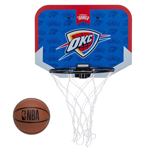 Franklin Sports NBA Oklahoma City Thunder Mini Over the Door Basketball Hoop - Kids Indoor Mini Hoop...