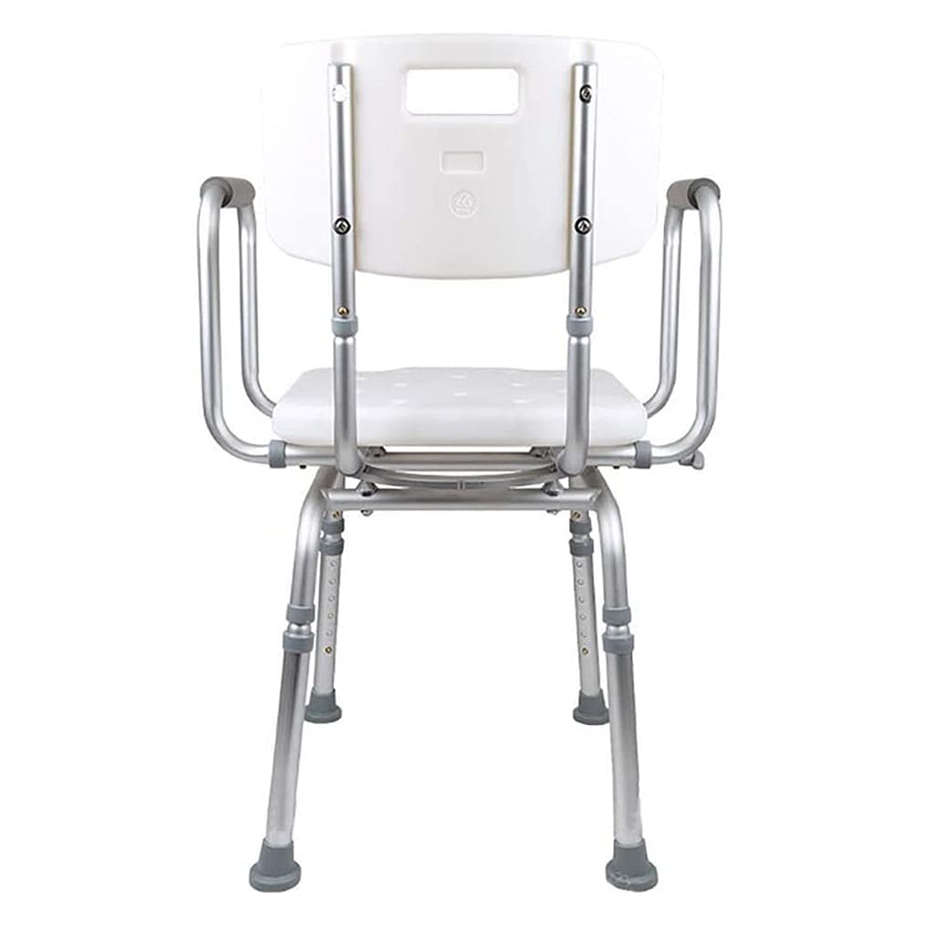 Silla De Ducha Asiento De Ducha Altura Ajustable Respaldo Antideslizante Reposabrazos Desmontables con Asiento Giratorio Asientos De Ducha para Adultos Discapacitados Soporta 150 Kg