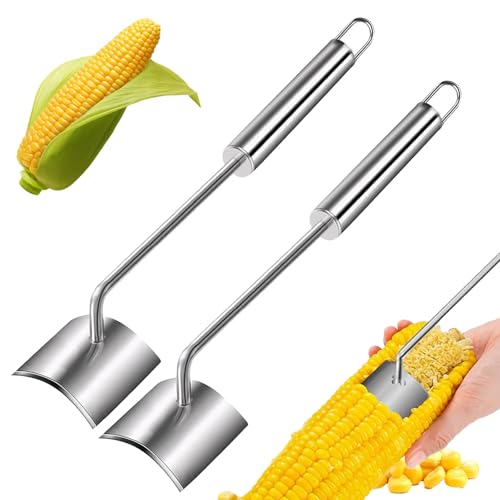 Comparison: Best Corn Cob Peeler 11 Corn Peeler for Corn on the Cob, Stainless Steel Corn on the Cob Stripper Tool, New Long Handle Corn Cutter to Cut Corn off the Cob, Easy Clean Corn Cob Peeler for Home Kitchen & Outdoor Dining(2 Pcs)
