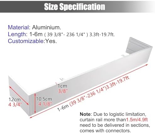 Elegant Aluminum Pelmet Panel Without Track - Decorative Valance for Ceiling, Ideal for Venetian & Roller Blinds, Stylish Pelmet Box Cover for Home Decor