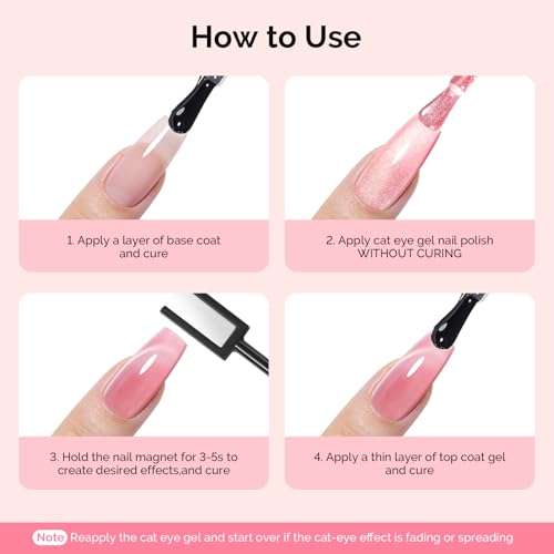 Image of MelodySusie Nail Magnet Set, 21PCS Cat Eye Gel Nail Polish Magnets, Round Square Double Ended Magnet Stick, Cat Eye Magnet for Nails, Strong Magnetic Nail Polish Magnets Nail Design Tools