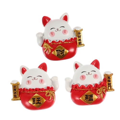 PEPLAYTAL 3 Piezas Imanes para Nevera Gato Suerte Resina Imanes Decorativos para Pizarra Blanca y Superficie Magnética Diseño Cartoon Pequeño y Ligero para Decoración Hogar y Oficina