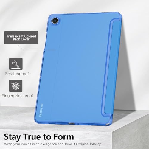 Image of MoKo for Samsung Galaxy Tab A11 Plus / A11+ Case 11 Inch 2026, Galaxy Tab A9 Plus / A9+ Case 11 Inch 2024, Slim Stand Hard PC Translucent Back Shell Smart Cover, Auto Wake /Sleep, Blue Wave