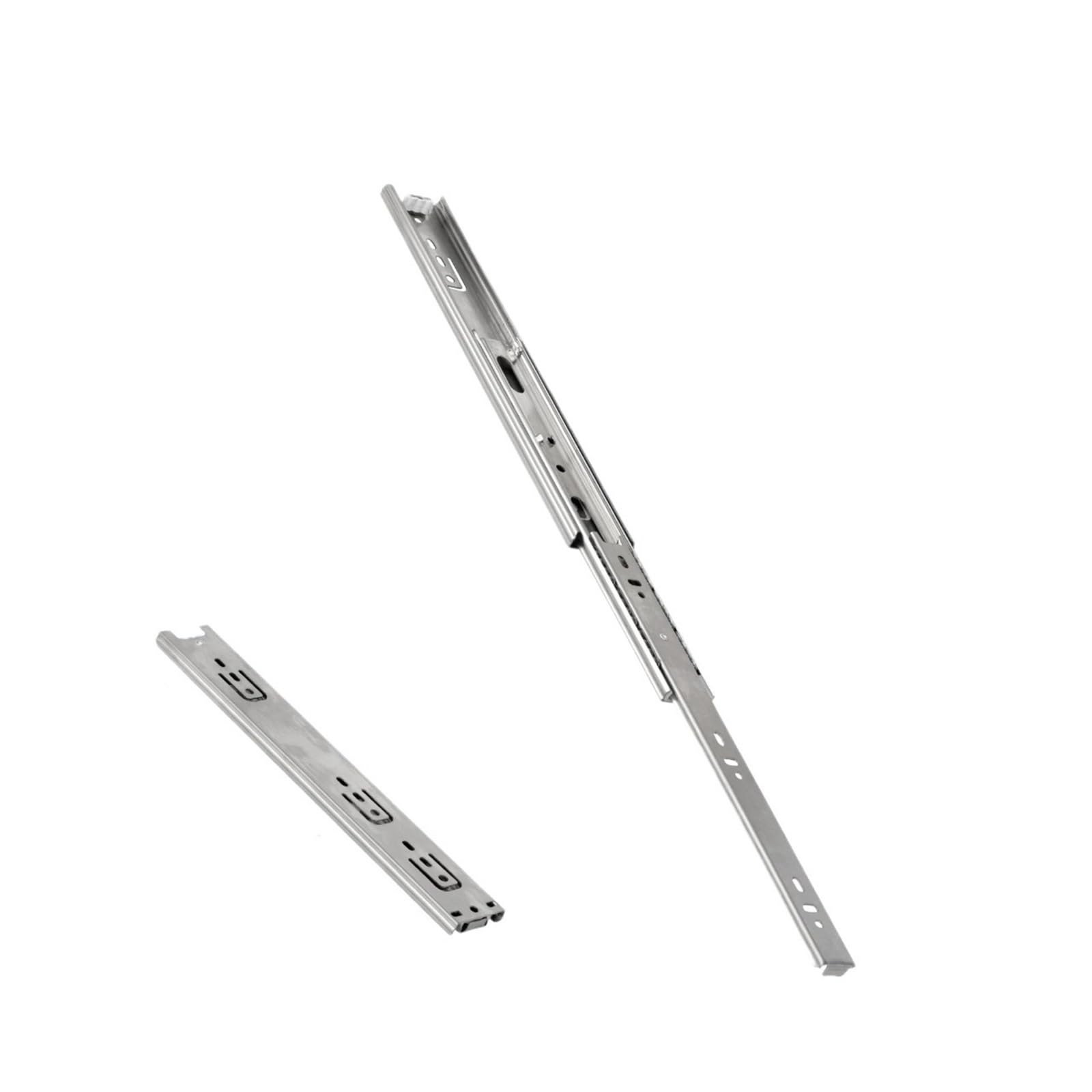 Ppqiru Silver 4Pcs Drawer Rail 10~20Inch Stainless Steel Ball Bearing Slides Sliding Track 3-Section Full Extension Cabinet Furniture For Cabinet Drawer(,30Cm)