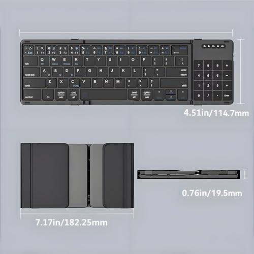 Teclado y mouse inalámbricos plegables con touchpad para tablet 5