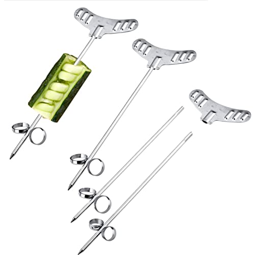 4 pièces couteau à spirale de légumes, coupe-pommes de terre en spirale coupe-légumes en spirale métal spirale couteau à fruits légumes outil de sculpture sur légumes Cover