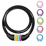 Ainiv 4-Digit Password Bicycle Lock, 65cm Portable Anti-Theft Bike Lock - Resettable 4-Digit Combinations for Bike, Motorbike, Scooter, Skateboard, Gate, Fence (Black)