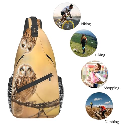 Grand sac à bandoulière hibou au design artistique exclusif - 6