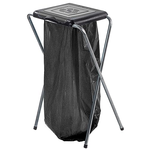 KADAX Porte-Sacs Poubelle pour Intérieur et Extérieur, Support Pratique et Efficace pour Les Sacs de Recyclage, Facilitant la Gestion des Déchets (Noir)