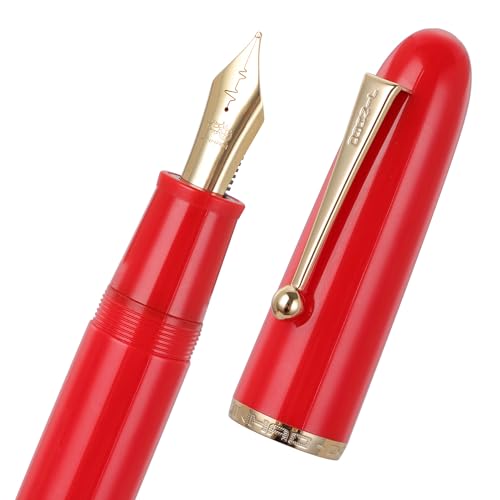 Jinhao 9019 Fountain Pen Dadao Series Vivid Red #8 Heartbeat Fine Nib Large Converter Smooth Writing Instrument