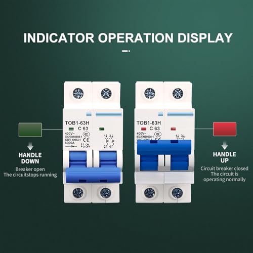 Mini-disjoncteur 2P AC TOB1-63 C16 pour tableau électrique 230V 400V - 3