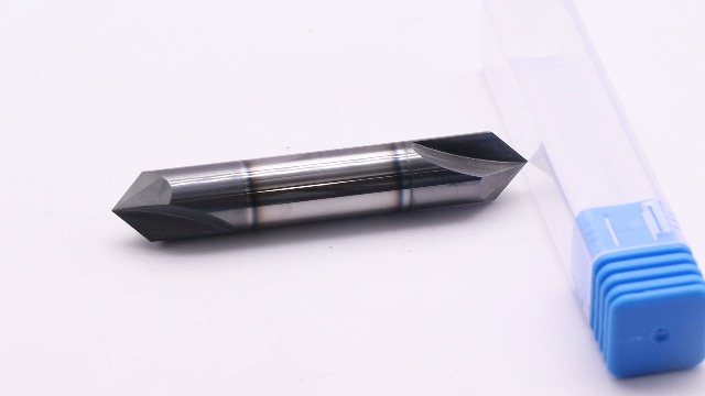 Image of 1 /2 inch 2 Flute 90 Double End Solid Carbide Chamfer End Mill - AlTiN Coated | 90 Chamfer Angle, V Groove Router, 1 /2 inch Shank 3 inch OAL For Milling Wood, Alloy Steel, Carbon Steel, Cast Iron, Copper