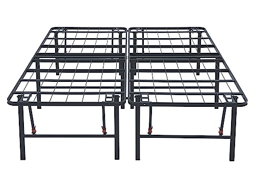 Amazon Basics Bed Frame with Storage, Foldable Metal Platform, Sturdy Steel, No Box Spring Needed, 18 inches High, Tool-Free Setup, Full Size, Black - image 5