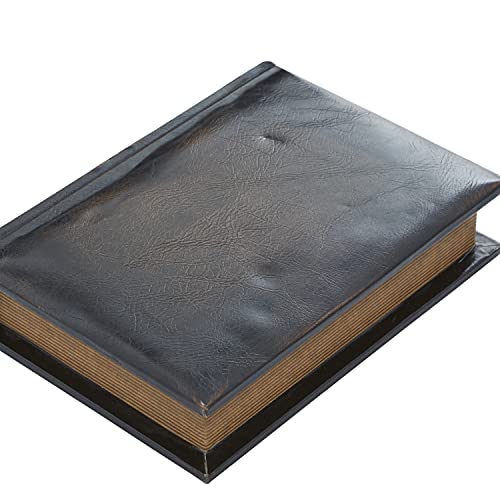 Deco 79 Wood Faux Book Box With Faux Leather Detailing, Set Of 3 13", 10", 8"H, Brown #TOP6