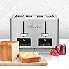 Ufesa Quartet Delux Toaster, 4 Short and Wide Slots, 1500W, 7 Browning Modes, Heat Up Defrost and Stop Function, Crumb Tray, Stainless Steel