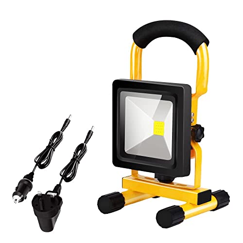 Edasion LED Rechargeable Work Light Portable Floodlight 10W USB Battery Light Super Bright 2000LM Waterproof Outdoor Stand Work Lamp for Car Garage Camping Fishing Hiking Workshop Garden