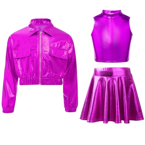 Ensemble gymnastique artistique fini les tenues inconfortables costume violet 3 pièces