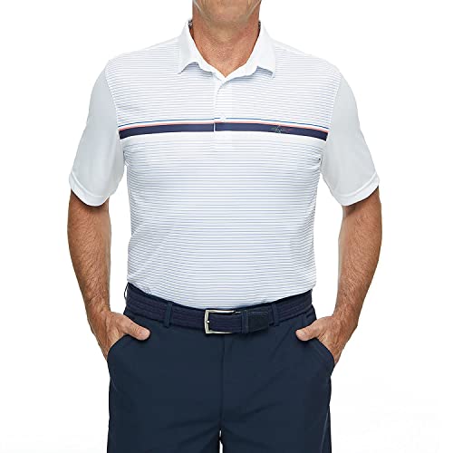 Polo golf homme haute performance Greg Norman blanc rayé 3XL