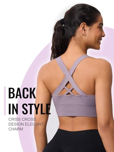 Image of Sports Bras for Women High Support, Multipack Padded Supportive Criss Cross Back Wireless Running Yoga Workout Bra