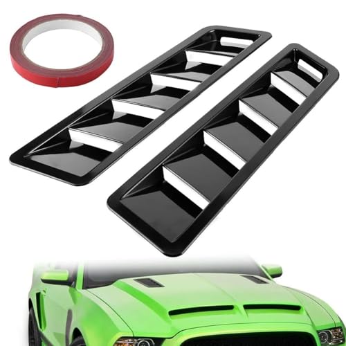 Cubierta de ventilación del capó universal, embellecedor de entrada de aire para coche, 2 uds 4