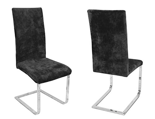 Beautex Lot de 2 housses de chaise élastiques bi-élastique - Motif et couleur au choix, Stretch, Motif : Maya - Couleur : noir, Universelle Cover