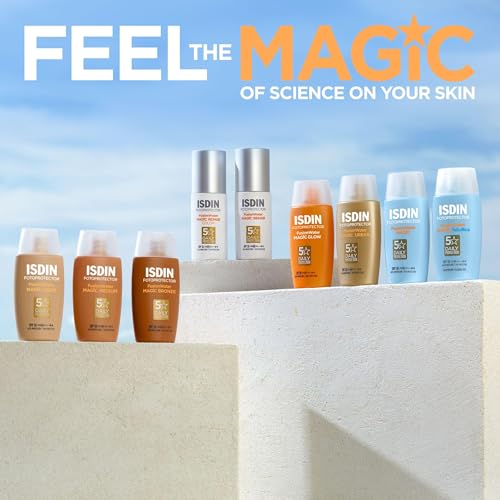 ISDIN Fotoprotección Fusion Water MAGIC SPF 50, Protector Solar Facial de Textura Ultraligera y Fase Externa Acuosa con Tacto Final Sedoso, 50 ml
