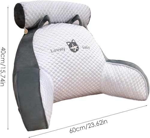 Almofada de leitura para cama, almofada de leitura para cama, suporte lombar, almofada em forma de c