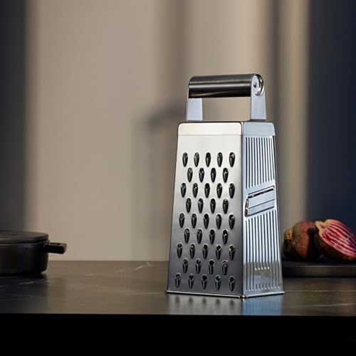 Foto von WMF Gourmet Vierkantreibe, 8 x 24 cm, Reibe Edelstahl, 4 Reibeflächen, ideal als Kartoffelreibe, Gemüsehobel, Cromargan, spülmaschinengeeignet