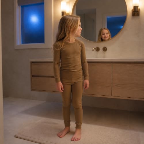 Image of BABY 2T-10Y Toddler Kids Girls Boys Soft Comfy Viscose 2pcs Set Long Sleeve Plain Shirts and Pants Sets