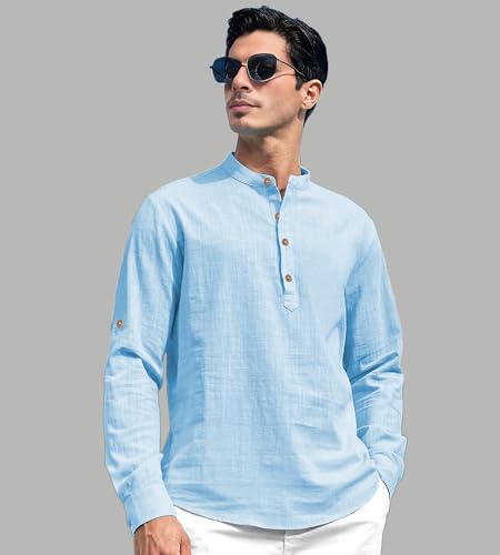 Image of Slim Fit Short Kurta for Men and Boys.(KRT BTN06, Navy Blue)