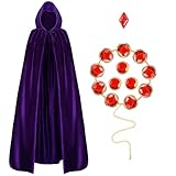 JcHrmers Women's Halloween Cosplay Costume,Purple Cape and Anime Cosplay Waist Belt (Medium)