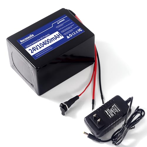 Noczeaulia 24V 10.4Ah Lithium Battery with 25.2V 1A Charger, 24V
