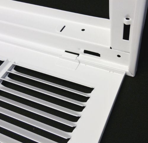 30" X 12" Steel Return Air Filter Grille For 1" Filter - Easy Plastic Tabs For Removable Face/Door - Hvac Duct Cover - Flat Stamped Face -White [Outer Dimensions: 31.75W X 13.75H] #TOP2