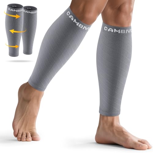 CAMBIVO 2 Paar Waden Kompression Herren Damen Wadenbandage für Sport Reisen & Alltag Kompressionsstrümpfe ohne Fuß mit Gradueller Kompression Atmungsaktive Compression Sleeves