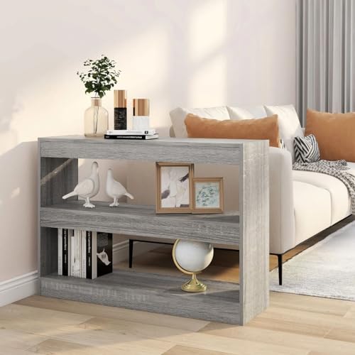 Cinyiqo Estantería/Divisor de Espacios Gris Sonoma 100x30x72 cm, Libreria Estanteria, Muebles Auxiliares, Estanterias Almacenaje, Mueble Almacenaje, Mueble Organizador, Estanteria Oficina - 813630