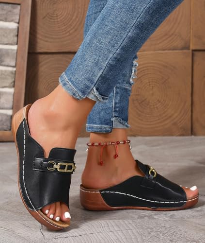 Epsion Sandals for Women 2025 Summer Shoes Comfortable Arch Support Flip Flops Casual Walking Wedges3