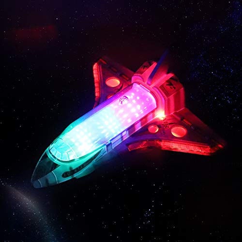 DeVan Bump and Go Electric Space Shuttle Airplane Toy with Flashing 3D Lights and Sounds - Thumbnail 3