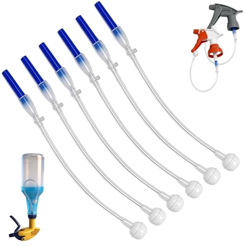 360 Spray Bottle Adapter Kit-Universal Fit Tilted Multi-Angle Sprayer Attachment with Weighted Tube Replacement for Home Office&Kitchen Use Upside Down Multi-Angle Sprayer Attachment (6PCS)