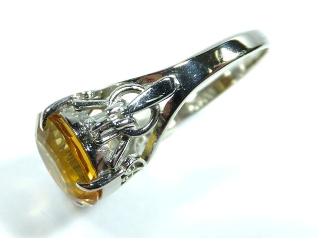 Amazon.co.jp: 56-1プラチナ 天然石 シトリン トパーズ ダイヤモンド  