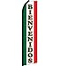 Bienvenidos Red & Green Swooper Advertising Flag - Perfect for Store Fronts, Businesses, Retailers, Shops, Restaurants