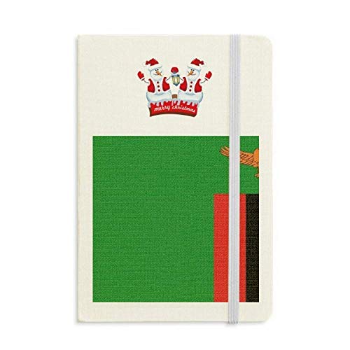 Taccuino con bandiera nazionale dello Zambia Africa Paese Natale pupazzo di neve spessa copertina rigida