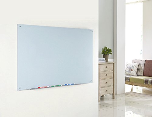 Audio-Visual Direct White Glass Dry-Erase Board Set - 3' X 2' - Includes Hardware & Marker Tray (Non-Magnetic) #TOP5