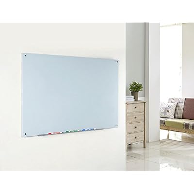 Audio-Visual Direct White Glass Dry-Erase Board Set - 3' x 2' - Includes Hardware & Marker Tray (Non-Magnetic)