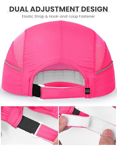 Image of GXCROR Quick-Dry Running Hat for Men & Women - UPF 50+ Breathable Mesh, Reflective Sports Cap for Outdoor, Hiking