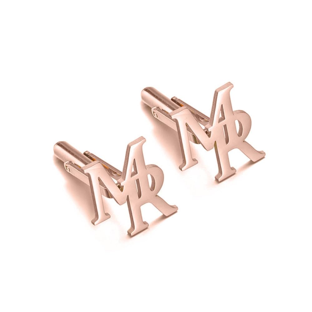 CECE&COLE Gemelos Personalizados Para El Novio, Gemelos Con Iniciales Para Hombre, Gemelos Con Iniciales Para Hombres, Gemelos Para Novio De La Novia, Regalo Personalizado De Joyería Para Padrino De Boda