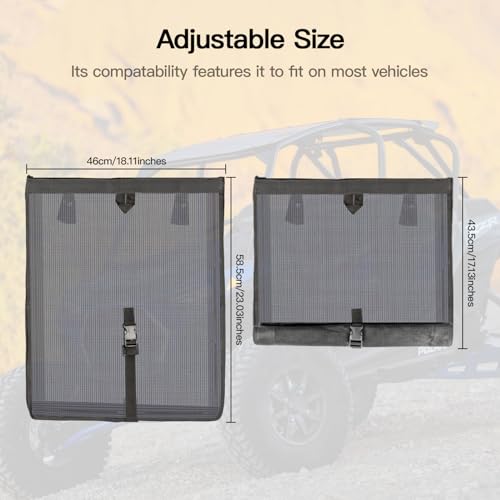 Image of UTV ATV Trash Sack, sxs car Trash Bag, Off Road mesh Trash Storage Bag, PVC Trash Bag Organizer for Universal Accessories Compatible with Polaris RZR, Can-Am, Pioneer, Golf Cart(Large)
