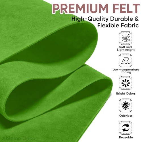 Image of Soft Felt Fabric Sheet 18 inch x 36 inch, 1.6mm Acrylic Craft Felt, Emerald Green