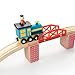 Red Brick Wooden Train Track Risers, 8-Pack - Novelty Wood Train Risers for Raised Track Set and Train Bridges - Build Custom Track with Brick Bridges