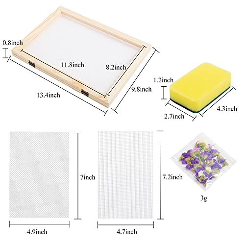 Eage Paper Making Screen Frame, A4 Size 9.8 X 13.4 Inch Wooden Papermaking Mould Kit For Diy Paper Craft And Dried Flower Handcraft #TOP1